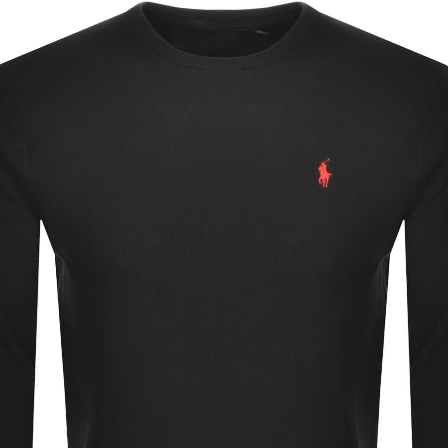 Alternative Image for ProductRalph Lauren Crew Neck Waffle Knit Jumper Black2